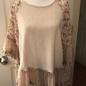 Floral and Cream Women's Boutique Top